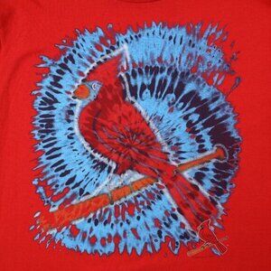 St. Louis Cardinals T Shirt Mens L MLB Baseball Red Blue Tie Dye Adult Medium